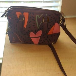 Brown Heart Fossil Purse